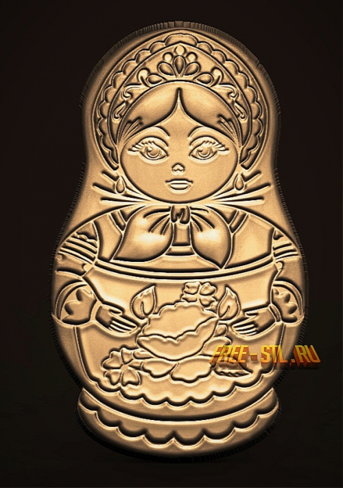 3d Модель под пряник матрешка
